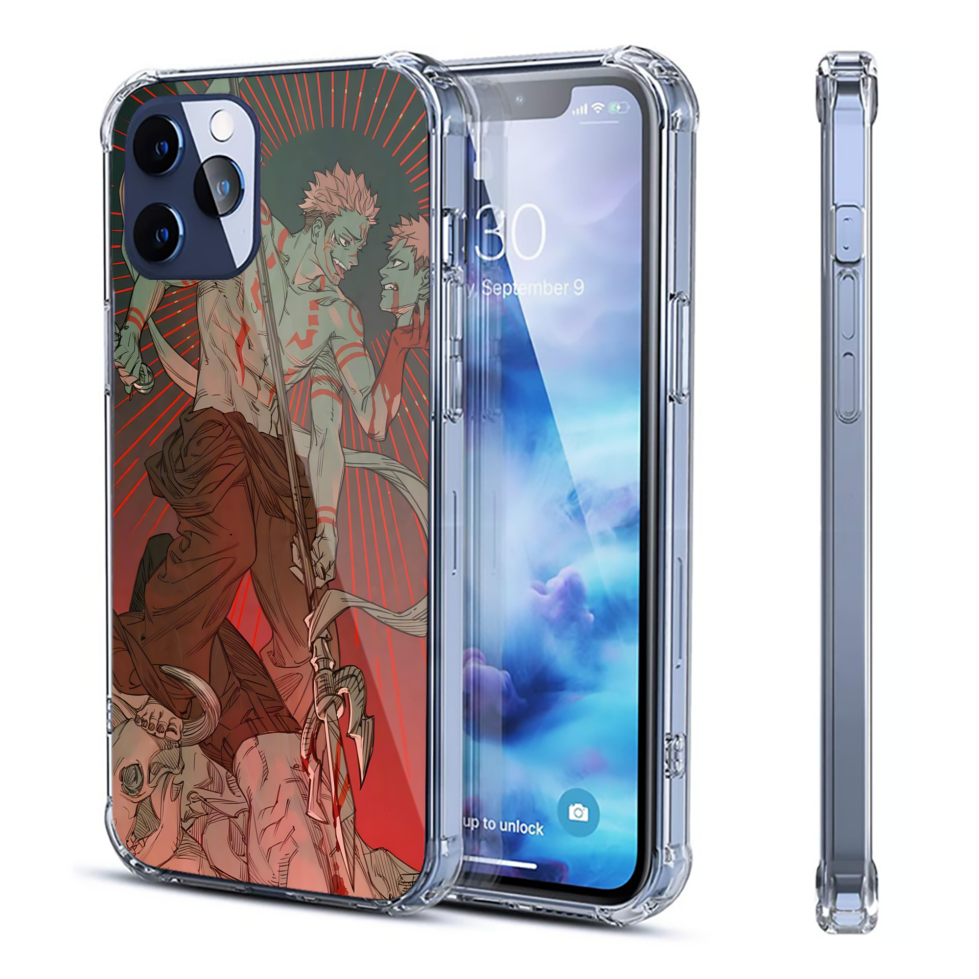 （画像用） 呪術廻戦 Jujutsu Kaisen 【iPhone 12シリーズ対応】透明スマホケース（クリアソフトケース）